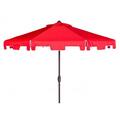 Safavieh 9 ft. UV Resistant Zimmerman Crank Market Push Button Tilt Umbrella with Flap, Red PAT8000J